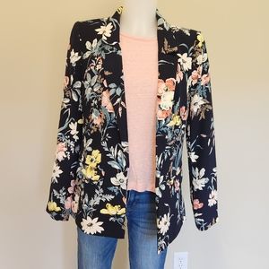 LOFT Classic woven open floral blazer